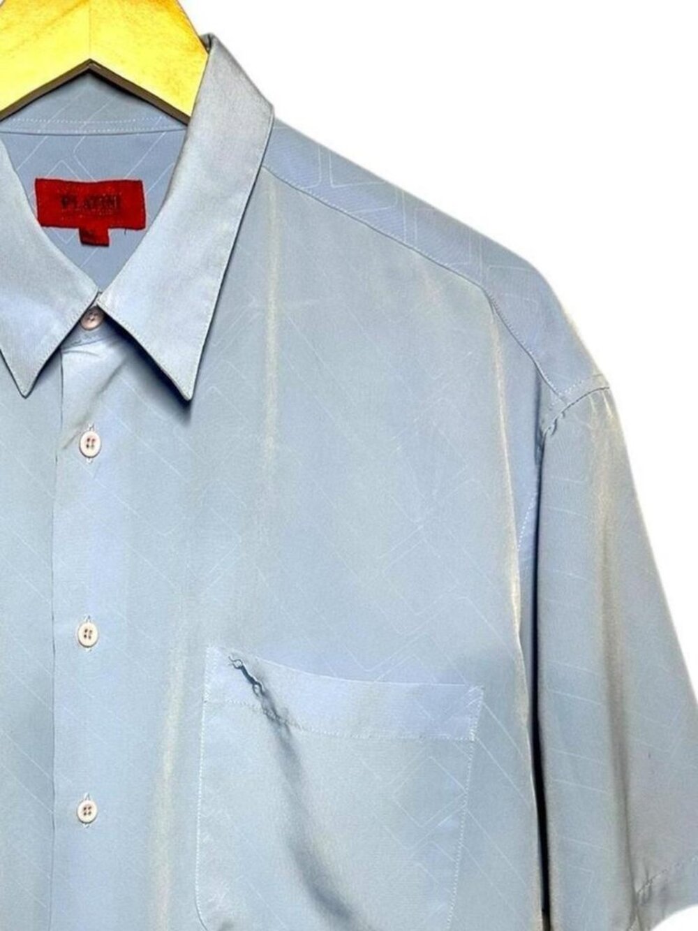 PLATINI Silky Short Sleeve Shirt Light Blue‎ – Size L